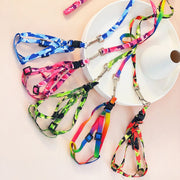ハーネス リード 2点セット 犬用 猫用 小型犬 ペット用品 胴輪 散歩紐 牽引紐 平紐 迷彩 カラフル お散歩 おでかけ おしゃれ