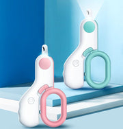 ペット用つめ切り LEDライト付き ニッパー 犬 ドッグ 猫 キャット 血管が見やすい 深爪防止 出血対策 ネイルケア 爪切り コンパクト 薄型 簡単 切りやすい ボタン電池式 小動物