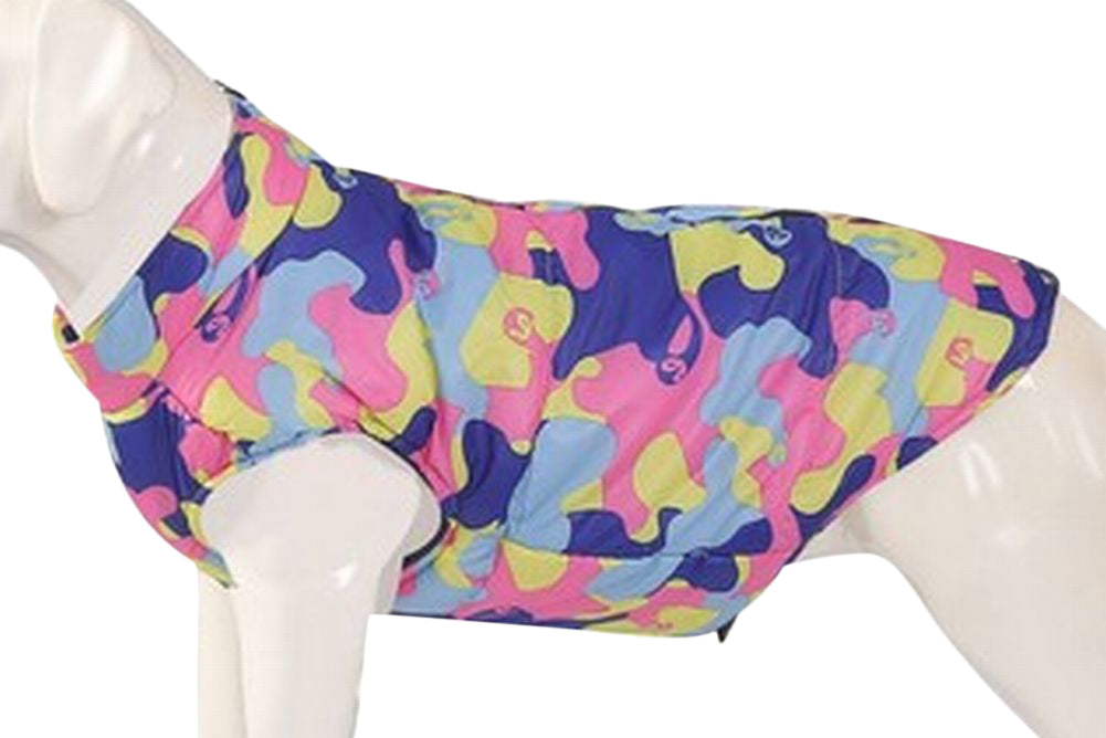 ペット服 ダウン風ベスト 犬 猫 小型犬 袖なし 迷彩×ピンク2 バリエーション画像