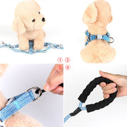 ハーネス リード 2点セット 小型犬 猫用 犬用 イヌ ネコ 胴輪 リーシュ ペット用品 ペットグッズ お散歩グッズ 散歩紐 ロープ付き Dカン サイズ調節可 フック 紐取り外し可 持ち手 お出かけ お散歩 シンプル かわいい 着せやすい 青 ピンク 橙 灰 緑