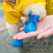 ペットシューズ 4個セット レインシューズ ペット用品 ドッグシューズ シューズ 靴 ペットグッズ 犬 イヌ 調節 お散歩 汚れ防止 傷防止