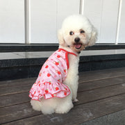 ドッグウェア キャミソール ワンピース ワンピ 犬服 犬用 ペット用品 小型犬 中型犬 ペットウェア フリル リンゴ さくらんぼ かわいい レトロ 薄手 春 夏 秋 おしゃれ 散歩 おでかけ