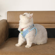 ハーネス リード 2点セット 犬用 猫用 ペット用 反射テープ 光る メッシュ 通気性 バックル Dカン 散歩紐 シンプル カジュアル お洒落 かわいい 可愛い 犬 猫 ペット用品 ペットグッズ 散歩 お出かけ 外出