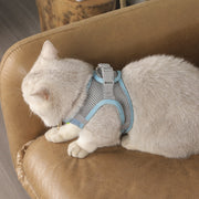 ハーネス リード 2点セット 犬用 猫用 ペット用 反射テープ 光る メッシュ 通気性 バックル Dカン 散歩紐 シンプル カジュアル お洒落 かわいい 可愛い 犬 猫 ペット用品 ペットグッズ 散歩 お出かけ 外出
