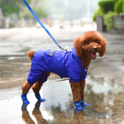 犬用レインブーツ 4個セット 犬用レインシューズ ドッグシューズ 小型犬 中型犬 ペットシューズ 犬靴 マジック テープ 面ファスナー ロゴ 無地 ブラック ピンク ブルー シンプル かわいい キュート お出かけ お散歩 雨