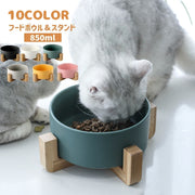 ネコ用食器 犬用食器 スタンド 2点セット ネコ用 ペット用品 猫用品 陶器 犬用品 フードボウル ペット皿 餌入れ 傾斜 シンプル かわいい おしゃれ 850ml