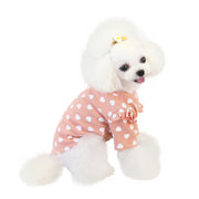 ドッグウェア カットソー 犬服 猫服 ペット用品 小型犬 リブ 袖あり プルオーバー ハート 総柄 フリル ラウンドネック ガーリー キュート お散歩 おでかけ おしゃれ かわいい カジュアル デイリー いぬ イヌ ねこ ネコ キャットウェア