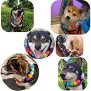 ペット用チョーカー アクセサリー ネックレス 首飾り 犬用 猫用 ドッグ キャット ポンポン カラフル かわいい おしゃれ 小型犬 中型犬 紐 ふんわり おめかし お出かけ 首輪 わんちゃん ねこちゃん 小動物