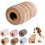 猫用ベッド 犬 小型犬 ペットベッド トンネル 小動物 ウサギ フェレット チンチラ 筒 ふわふわ 暖かい あったか フリース 折りたたみ 寝床 ハウス 小型犬 子犬 ねこ ネコ キャット ドッグ ブラウン茶 ピンク ナチュラル 折りたためる