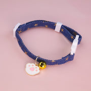 ネコ用首輪 カラー 猫用品 ペット用品 セーフティーバックル 鈴付き 首飾り 安全 星柄 水玉 鈴 ペットグッズ かわいい おしゃれ