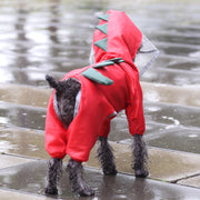 ドッグウェア 犬用 レインコート 袖あり 雨具 雨合羽 ペットウェア ロンパース カバーオール スナップボタン 前開き つなぎ フード付き Dカン付き 犬服 犬の服 ペット用品 雨の日 散歩 お出かけ イヌ用