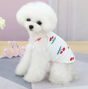 ペットウェア ドッグウェア 犬用 犬服 ペット用品 キャミソール型 袖なし お散歩 お出掛け かわいい さくらんぼ チェリー フルーツ柄