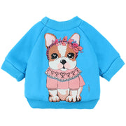 ペット服 トレーナー ドッグウェア 犬服 小型犬 中型犬 袖あり 丸首 防寒 お散歩 寒さ対策 お出かけ プリント カジュアル おしゃれ かわいい