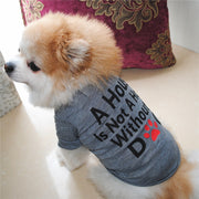 ペット用カットソー Tシャツ ペットウェア 犬服 猫服 無地 袖あり 半袖 薄手 通気性 通年 春 夏 秋 ドッグウェア 英字ロゴ プリント 可愛い おしゃれ お出かけ お散歩 記念写真 ギフト プレゼント ワンちゃん ネコちゃん イヌ ネコ キャット ドッグ 黒 青 グレー