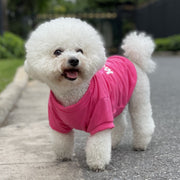 ドッグウェア ペットウェア Tシャツ カットソー 犬の服 犬服 洋服 ペット用品 小型犬 トップス 袖付き 袖あり 英字 ロゴ プリント 王冠 肉球 お散歩 お出かけ おしゃれ かわいい いぬ 猫 ねこ