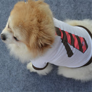 ペット用 犬猫兼用 Tシャツ 犬の服 半袖 カットソー ネクタイプリント 洋服 おしゃれ 可愛い かわいい ドッグウェア ドッグウエア 超小型犬 小型犬 犬用 イヌ用 いぬ用 猫用 ネコ用 ねこ用
