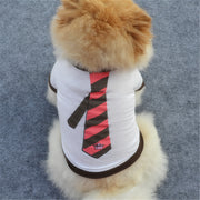 ペット用 犬猫兼用 Tシャツ 犬の服 半袖 カットソー ネクタイプリント 洋服 おしゃれ 可愛い かわいい ドッグウェア ドッグウエア 超小型犬 小型犬 犬用 イヌ用 いぬ用 猫用 ネコ用 ねこ用