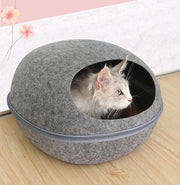 キャットハウス ベッド ドッグハウス ペットハウス 猫用 犬用 2way クッション付き ドーム型 フェルト 無地 おしゃれ シンプル 室内用 寝床 隠れ家 ペット用品 ペットグッズ ねこ いぬ ネコ イヌ
