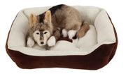 ペット用ベッド ペットグッズ 小型犬 中型犬 ドッグ ネコ 猫用 キャット ホネ 足あと スクエア型 バイカラー かわいい 寝床