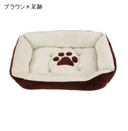ペット用ベッド ペットグッズ 大型犬 中型犬 小型犬 ドッグ ネコ 猫 キャット ホネ 足あと スクエア型 大型商品 かわいい バイカラー
