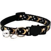 猫用首輪 セーフティバックル CATカラー 鈴付き くびわ チョーカー 星 月 柄 ねこ 愛猫 ネコ用品 ペットグッズ おめかし 軽い 軽量 可愛い おしゃれ ブラック ブルー イエロー レッド グリーン ピンク