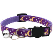 猫用首輪 セーフティバックル CATカラー 鈴付き くびわ チョーカー 星 月 柄 ねこ 愛猫 ネコ用品 ペットグッズ おめかし 軽い 軽量 可愛い おしゃれ ブラック ブルー イエロー レッド グリーン ピンク