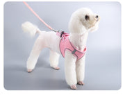 ハーネス 胴輪 ペットグッズ ペット用品 犬用 猫用 小型犬 中型犬 メッシュ 通気性 散歩グッズ ワンタッチバックル Dカン 夜光 反射材 単色 無地 シンプル カジュアル かっこいい イヌ ネコ お出かけ 夜間 赤 黒 紫 ピンク 迷彩