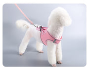 ハーネス 胴輪 ペットグッズ ペット用品 犬用 猫用 小型犬 中型犬 メッシュ 通気性 散歩グッズ ワンタッチバックル Dカン 夜光 反射材 単色 無地 シンプル カジュアル かっこいい イヌ ネコ お出かけ 夜間 赤 黒 紫 ピンク 迷彩
