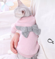 ペットウェア ドッグウェア トレーナー キャットウェア 犬服 犬の服 猫服 リボン プルオーバー 犬 猫 フリース クルーネック 可愛い あったか 防寒 ピンク かわいい グレー キュート 冬 秋 春