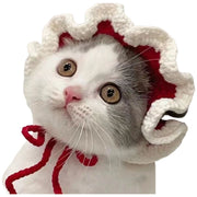 ペット用帽子 手編み風 毛糸帽子 猫 犬 ウサギ 被り物 ニット帽 コスプレ ハロウィン おめかし フォト撮影 記念日 イベント 誕生日 カエル イチゴ ピンク ブルー キャット ドッグ ペットグッズ