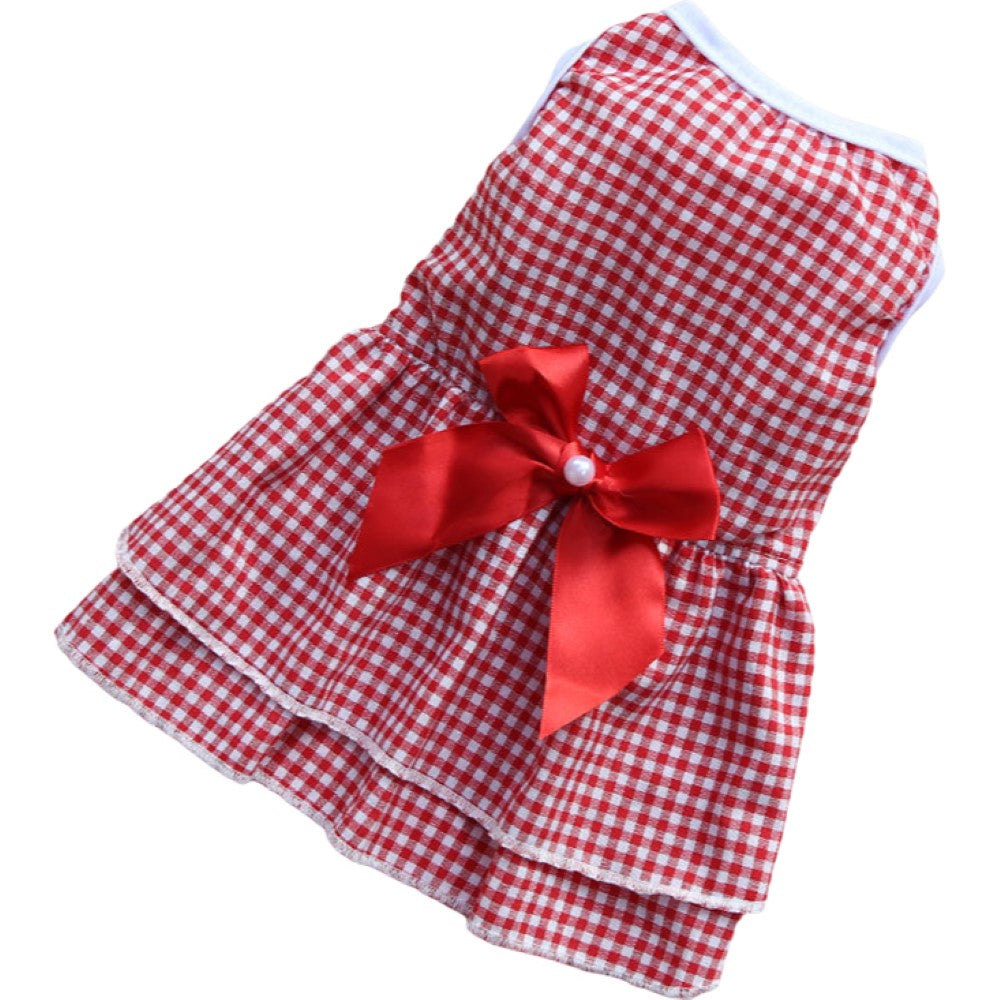 ペットウェア ワンピース 犬服 猫服 ドッグ キャット レッド バリエーション画像