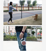 伸縮リード用ストラップ ペット用品 お散歩グッズ リードストラップ 犬用 イヌ マジック テープ フリーハンドストラップ 便利 サイズ調節可能 巻き取りリード用 散歩