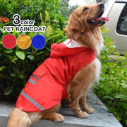 ドッグウェア レインコート カッパ 犬の服 雨具 パーカー フード 反射テープ 大型犬 中型犬 ブルー レッド イエロー ペット用品 お出掛け 雨の日 防水 お散歩 3XL 4XL 5XL