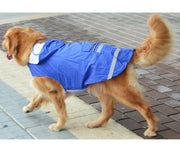 ドッグウェア レインコート カッパ 犬の服 雨具 パーカー フード 反射テープ 大型犬 中型犬 ブルー レッド イエロー ペット用品 お出掛け 雨の日 防水 お散歩 3XL 4XL 5XL