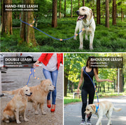 リード 犬用 小型犬 中型犬 大型犬 ペット用品 肩掛け 肩かけ ショルダーリード ハンズフリー 2頭引き ナイロン お散歩 お出かけ