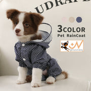 レインコート ペットウェア 袖あり 雨具 合羽 ペット用品 ペットグッズ 犬用品 犬グッズ 小型犬 中型犬 大型犬 ドット柄 フード かわいい おしゃれ お散歩
