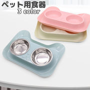 ペット用食器 フードボウル ダブルボウル 2in1 2椀 犬用 猫用 ペット用品 お食事グッズ お皿 えさ入れ トレイ付き 台付き イヌ ネコ 水飲み おしゃれ かわいい