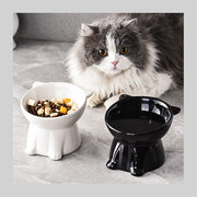 ペット用フードボウル ペット用フードボール 猫 ネコ ペット用食器 ペットグッズ ペット用品 傾斜あり 土台付き 深め ブラック ホワイト カジュアル ポップ キュート 可愛い シック おしゃれ