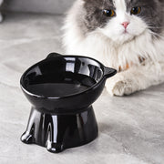 ペット用フードボウル ペット用フードボール 猫 ネコ ペット用食器 ペットグッズ ペット用品 傾斜あり 土台付き 深め ブラック ホワイト カジュアル ポップ キュート 可愛い シック おしゃれ