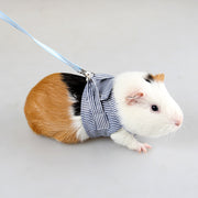 小動物用 ペットウェア リード ハーネス 2点セット 散歩 ハムスター モルモット リス ウサギ 小動物 ペット用品 マジック テープ ストライプ柄 カジュアル 可愛い ペットグッズ
