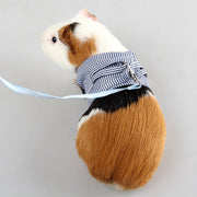 小動物用 ペットウェア リード ハーネス 2点セット 散歩 ハムスター モルモット リス ウサギ 小動物 ペット用品 マジック テープ ストライプ柄 カジュアル 可愛い ペットグッズ