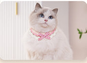 ペット用スタイ マフラー チョーカー ニット 猫 ネコ 犬 イヌ ペット用 よだれかけ 手編み風 リボン キャットウェア フリル かわいい おしゃれ お出かけ お散歩