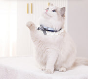 ペット用スタイ マフラー チョーカー ニット 猫 ネコ 犬 イヌ ペット用 よだれかけ 手編み風 リボン キャットウェア フリル かわいい おしゃれ お出かけ お散歩
