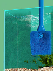 水槽クリーナー 水槽ブラシ 水槽用スポンジ 熱帯魚 アクアリウム 用品 器具 掃除用品 ペット用品 水槽掃除 水槽清掃用品 掃除用具 柄付き 内側 コケ取り 汚れ取り 両面 厚手 シンプル 便利グッズ