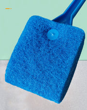 水槽クリーナー 水槽ブラシ 水槽用スポンジ 熱帯魚 アクアリウム 用品 器具 掃除用品 ペット用品 水槽掃除 水槽清掃用品 掃除用具 柄付き 内側 コケ取り 汚れ取り 両面 厚手 シンプル 便利グッズ