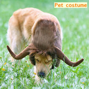 ペット用コスチューム コスプレ帽子 かぶり物 ペット用品 犬用 ウシ 牛 ツノ付き 耳付き かわいい ユニーク 面白い ボア もこもこ ペットグッズ いぬグッズ イヌ用