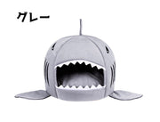 猫用ベッド 猫ハウス ペットグッズ ペット用品 ネコ イヌ サメ キャットハウス ドーム型 クッション かわいい