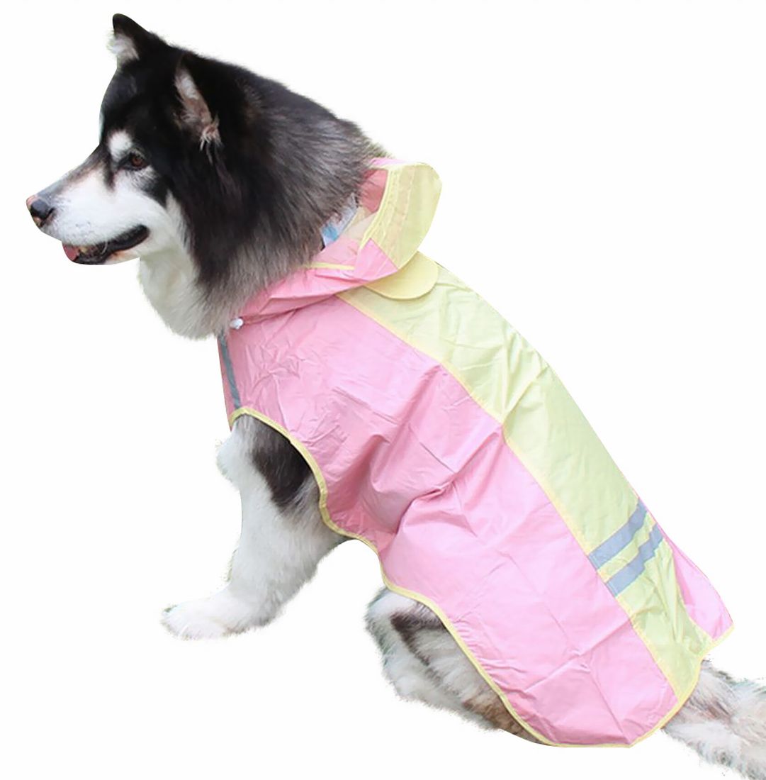 レインコート 犬の服 犬服 雨服 雨具 フード付き ドッグウェア 中型犬用 大型犬用 反射テープ 防水 梅雨対策 お出かけ 濡れない 着せやすい