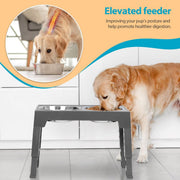 フードボウル 大型犬対応 犬用食器 食器台 高さ調節可能 早食い防止 食器スタンド フードスタンド 昇降式 ステンレスボウル 折り畳み 5段階調節 ペット用食器 餌皿 餌台 エサ台 エサ入れ 水飲み ゴールデンレトリバー ハスキー ラブラドール ペット用品 イヌ用 わんちゃん 中型犬 大型犬 丸洗いOK