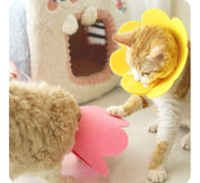 エリザベスカラー 猫用 犬用 ペット用品 ネコ イヌ スナップボタン サイズ調節 簡単装着 傷舐め防止 傷口保護 ケア用品 ひっかき防止 フラワー 花 便利 ペットグッズ